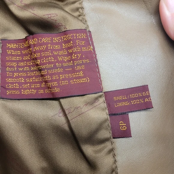 Etienne Aigner leather jacket tan 6P - Picture 4 of 5